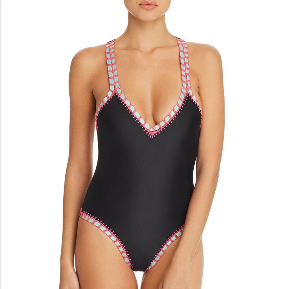 NWT Platinum Swimwear Black One Piece Swimsuit